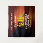 信仰なしでヘブル11:6キリスト教教会 タペストリー (正面)