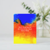 信仰についての抽象的な水彩画風のインスピレーションあふれる名言 ポストカード (スタンド正面)