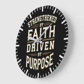 信仰によって強化され,目的によって駆動され,成功 ラージ壁時計 (傾斜)