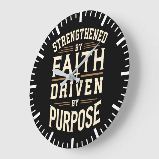 信仰によって強化され,目的によって駆動され,成功 ラージ壁時計 (傾斜)