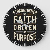 信仰によって強化され,目的によって駆動され,成功 ラージ壁時計 (正面)