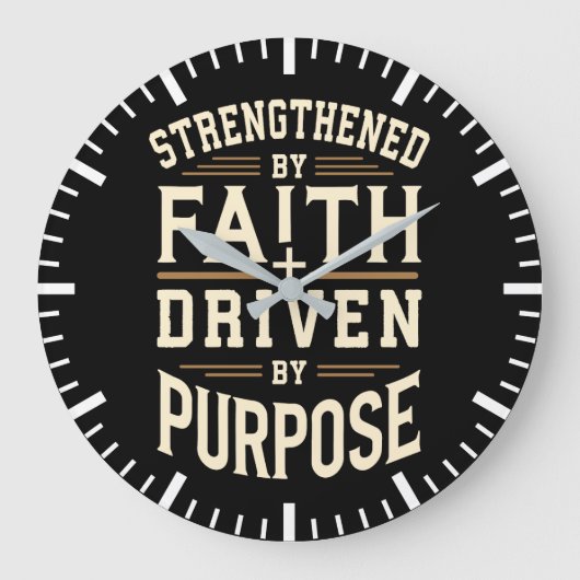 信仰によって強化され,目的によって駆動され,成功 ラージ壁時計 (正面)