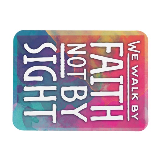 信仰によって歩くのはがきではなく、見た葉書 マグネット (横)