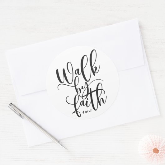信仰によって歩く2コリント5:7 ラウンドシール (封筒)