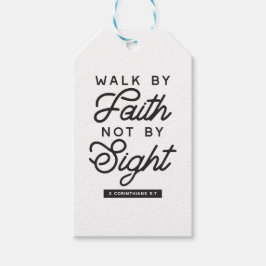 "信仰によって歩く"バイブル聖句タイポグラフィデザイン ギフトタグ