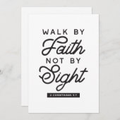 "信仰によって歩く"バイブル聖句タイポグラフィデザイン シーズンカード (正面/裏面)