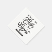 "信仰によって歩く"バイブル聖句タイポグラフィデザイン スタンダードカクテルナプキン (角)