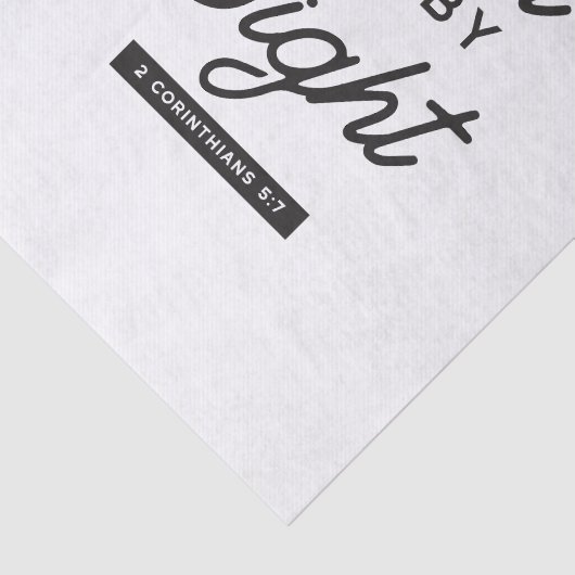 "信仰によって歩く"バイブル聖句タイポグラフィデザイン 薄葉紙 (詳細)