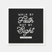 "信仰によって歩く"バイブル聖句タイポグラフィデザインII スタンダードカクテルナプキン (正面)