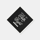 "信仰によって歩く"バイブル聖句タイポグラフィデザインII スタンダードカクテルナプキン (角)