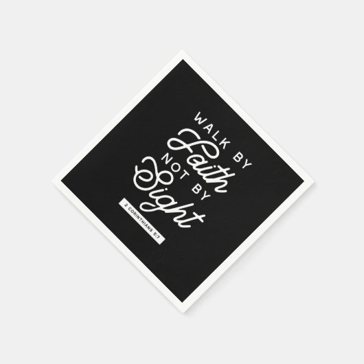 "信仰によって歩く"バイブル聖句タイポグラフィデザインII スタンダードカクテルナプキン (角)