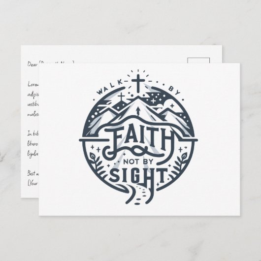 信仰によって歩く、見ることによってではない ポストカード (正面/裏面)