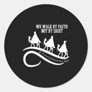 信仰によって歩む、見た目ではない キリスト教のクリスマス ラウンドシール