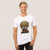信仰によって歩め 目に見えるものによって歩むな トライブレンドTシャツ (正面全面)