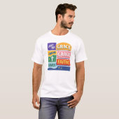 信仰による恵みの救い クリスチャンデザイン Tシャツ (正面フル)