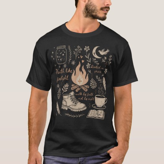 信仰に基づくキャンプ 宗教的キリスト教キャンプ Tシャツ (正面)