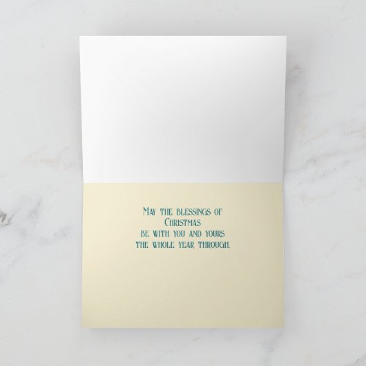 信仰に基づくキリスト教のテーマのクリスマスカード サンキューカード (内部)