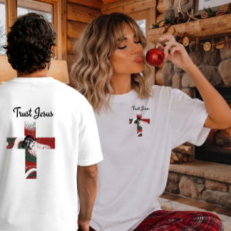 信仰に基づくクリスマスのイエス様デザイン Tシャツ
