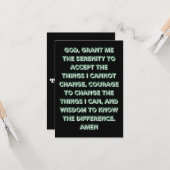 信仰に基づくセレニティ祈りの言葉フラットグリーティングカード カード (正面/裏面インサイチュ)