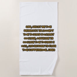 信仰に基づくセレニティ祈りの言葉引用文ビーチタオル ビーチタオル