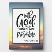 信仰に基づくバイブル聖句のテーブルトップ フォトプラーク (正面)