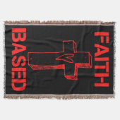 信仰に基づく十字架とハート スローブランケット (正面)