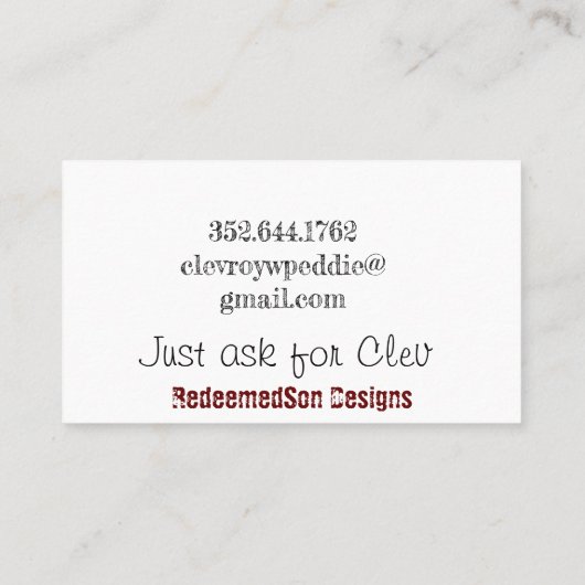 信仰に基づく名刺 名刺 (裏面)