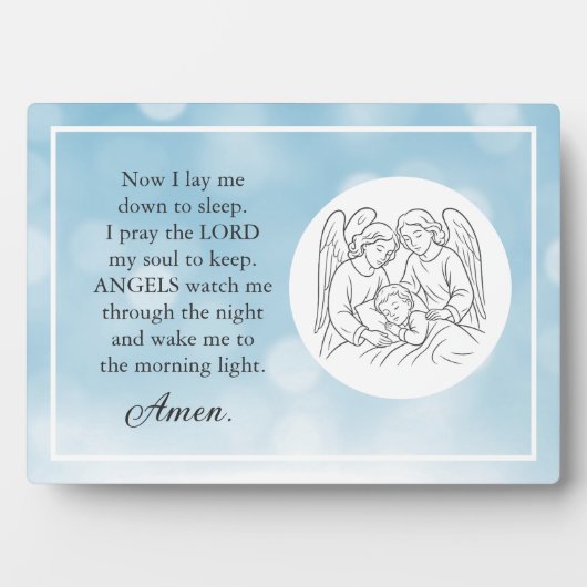 信仰に基づく子ども（男の子）の祈りの言葉額 フォトプラーク (正面)