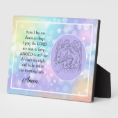 信仰に基づく子供たちの祈りの言葉ベッドサイドのプラーク フォトプラーク (側面)