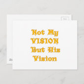 信仰に基づく文字アート：私のビジョンではなく、彼のビジョン ポストカード (正面/裏面)