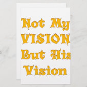 信仰に基づく文字アート：私のビジョンではなく、彼のビジョン 便箋 (正面/裏面)