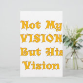 信仰に基づく文字アート：私のビジョンではなく、彼のビジョン 便箋 (スタンド正面)