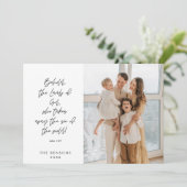 信仰に基づく、メリークリスマス、キリスト教の家族写真 シーズンカード (スタンド正面)