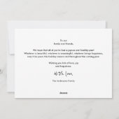 信仰に基づく、メリークリスマス、キリスト教の家族写真 シーズンカード (裏面)