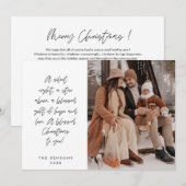 信仰に基づく、メリークリスマス、キリスト教の家族写真 シーズンカード (正面/裏面)