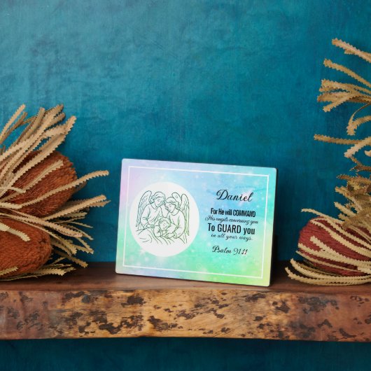 信仰に基パーソナライズされたづく詩編チャイルドベッドルーム フォトプラーク (側面)