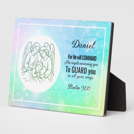 信仰に基パーソナライズされたづく詩編チャイルドベッドルーム フォトプラーク (側面)