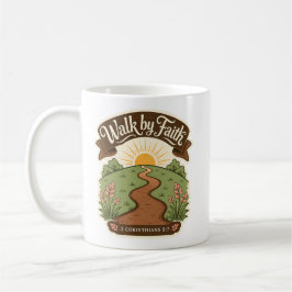 信仰に従って歩む クリスチャン コーヒーマグカップ