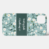 信仰に従って歩む 聖書の言葉と花柄 Case-Mate iPhoneケース (裏面 (横))