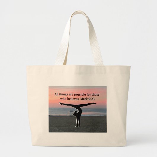 信仰に満ちた体操選手 ラージトートバッグ (正面)