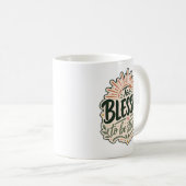 信仰に満ちたToo blessed Christian Tee コーヒーマグカップ (正面右)