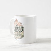 信仰に満ちたToo blessed Christian Tee コーヒーマグカップ (正面左)