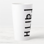 信仰に生きる部族風ブラック＆ホワイト カフェラテマグ (正面)
