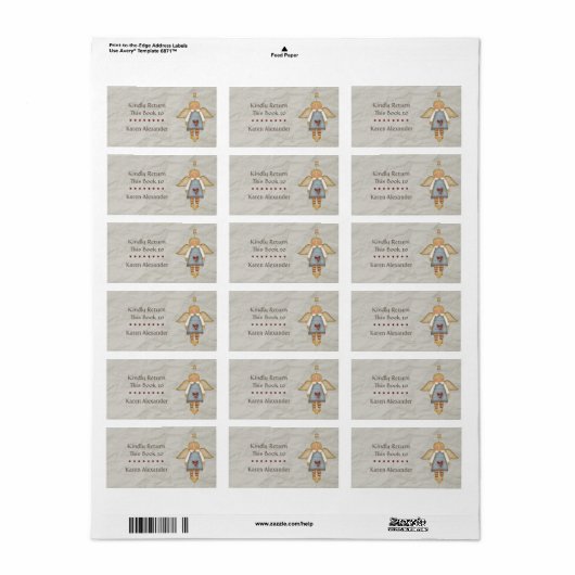 信仰のお洒落天使の本の返却 ラベル (フルシート)