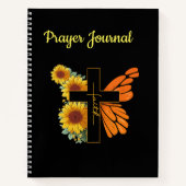 信仰のクロスと蝶の羽とひまわり ノートブック (正面)
