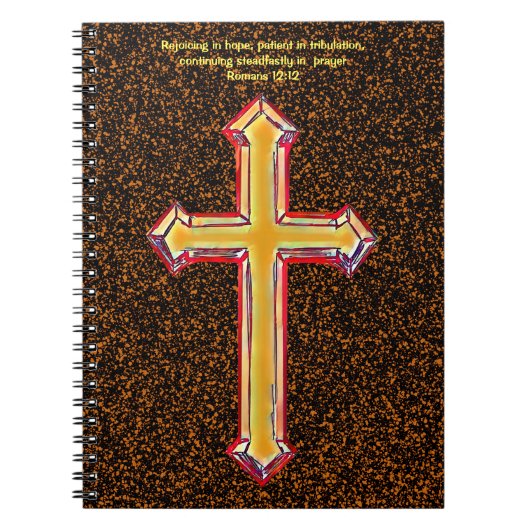 信仰のクロス祈りの言葉ジャーナル聖書の聖句スパイラル ノートブック (正面)