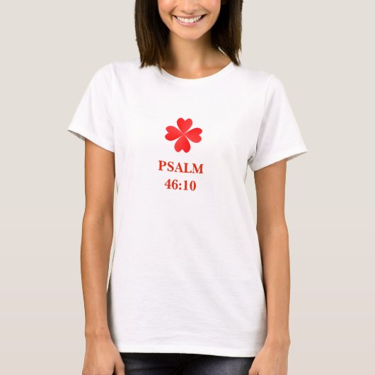 信仰のクローバーと聖書の詩 Tシャツ (正面)