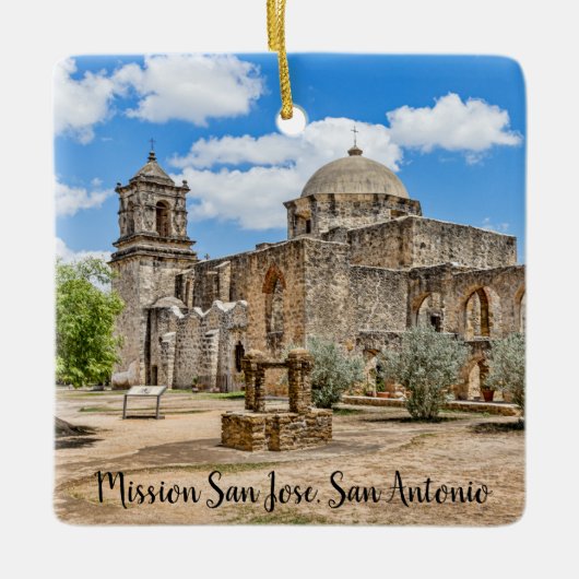 信仰のサイン、ミッション・サンノゼ3 セラミックオーナメント (正面)