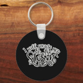 信仰のデザイン私は嵐の中であなたを賞賛する キーホルダー (正面)