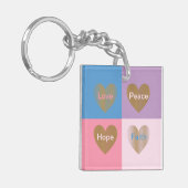 信仰のハートラブホープ平和 キーホルダー (正面左)